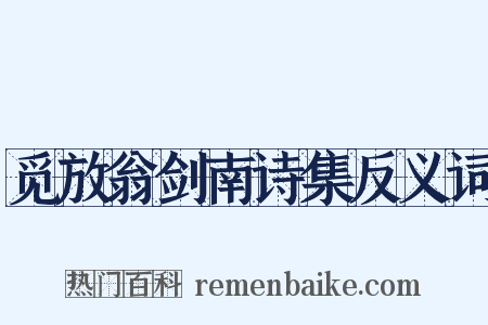 觅放翁剑南诗集反义词是什么意思的图片